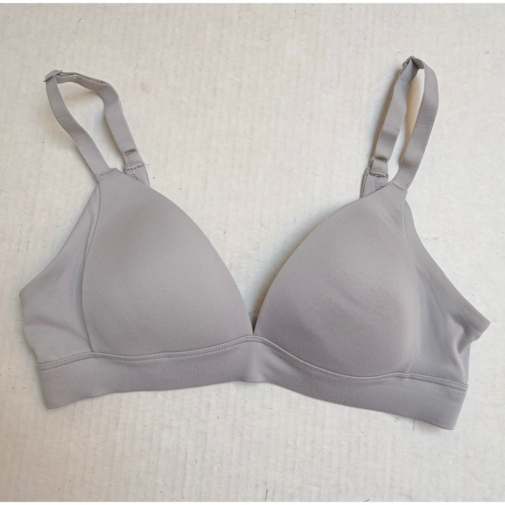 Auden Lightly Lined Wirefree Bra Gray Womens 32A Recycled Comfort
